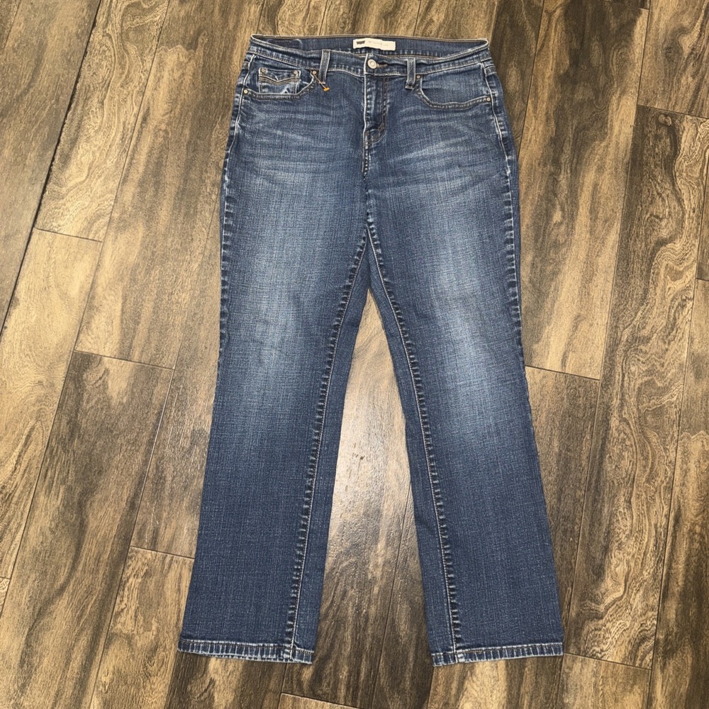 Levi's 505 Straight Leg Medium Wash Denim Jeans Cotton Stretch‎ Women's Size 8S